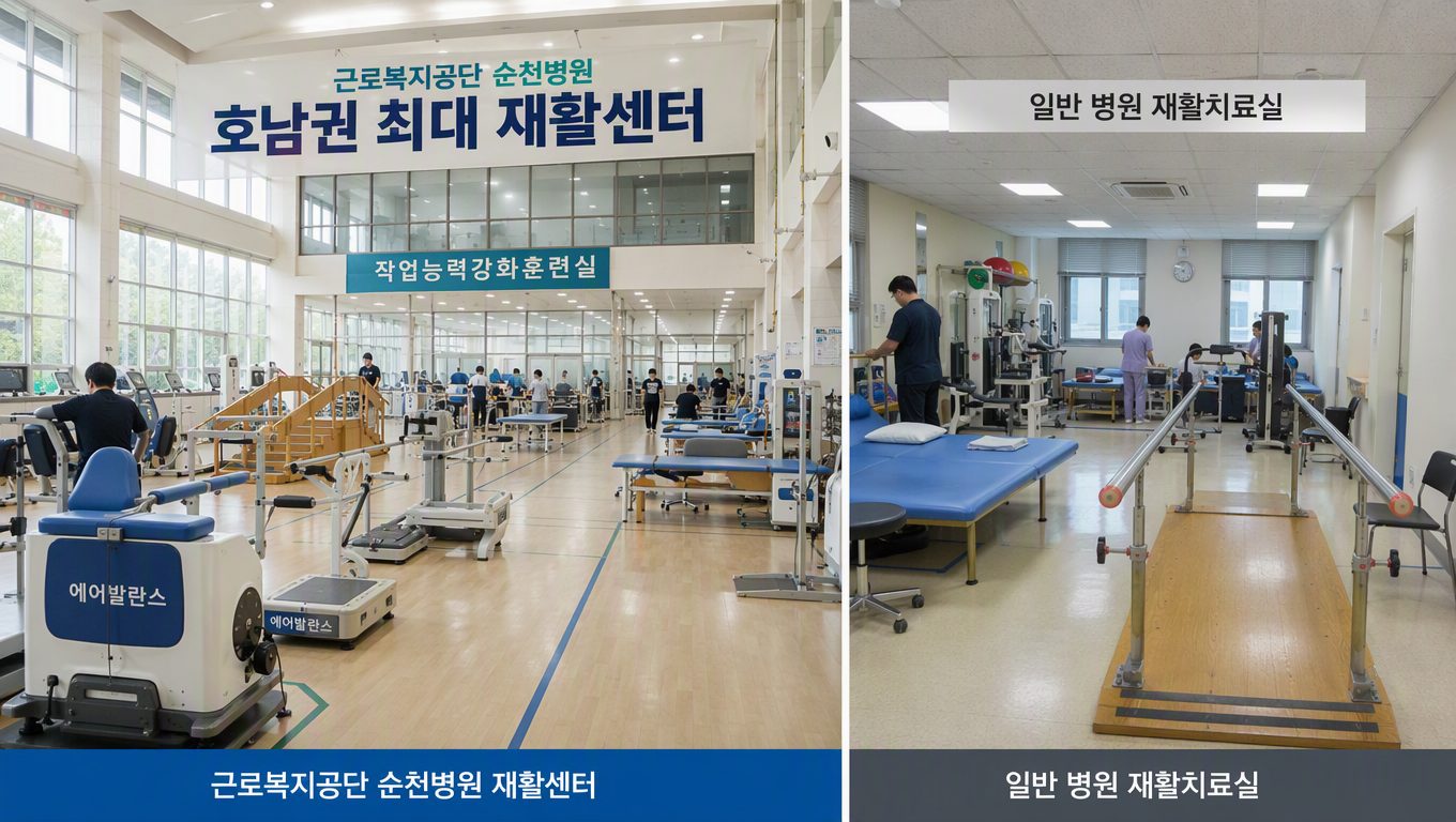 근로복지공단 순천병원 사진에서 보는 재활센터 규모와 공공시설 특징